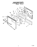 OVEN DOOR Diagram and Parts List for KEMS377YBL0  KitchenAid Wall Oven