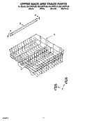 UPPER RACK AND TRACK PARTS Diagram and Parts List for GU1100XTLB0  Whirlpool Dishwasher