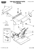 TOP AND CONSOLE PARTS Diagram and Parts List for YREX4634KQ1  Roper Dryer