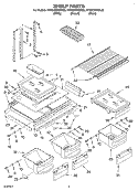 SHELF Diagram and Parts List for KTRS19KKBT00  KitchenAid Refrigerator