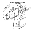 FRAME AND CONSOLE Diagram and Parts List for DU9750XY1  Whirlpool Dishwasher