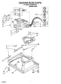 MACHINE BASE PARTS Diagram and Parts List for 7MLSQ8543JQ7  Whirlpool Washer