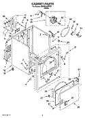 CABINET PARTS Diagram and Parts List for 3ZAED4475TQ0  Admiral Dryer