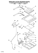 BROILER AND OVEN BURNER Diagram and Parts List for KGRT600HBT5  KitchenAid Range