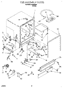 TUB ASSEMBLY Diagram and Parts List for DU4000XB1  Whirlpool Dishwasher