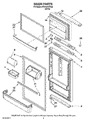 DOOR PARTS Diagram and Parts List for MTB1842VRW00  Whirlpool Refrigerator