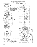 PUMP AND MOTOR Diagram and Parts List for KUDI23HBWH0  KitchenAid Dishwasher