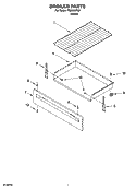 BROILER PARTS Diagram and Parts List for FGS325RQ1  Roper Range