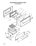 OVEN DOOR AND BROILER Diagram and Parts List for SGC355XW1  Roper Range