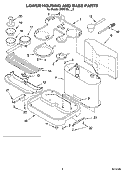 LOWER HOUSING AND BASE PARTS Diagram and Parts List for 5KES100SOB0  KitchenAid Coffee Maker