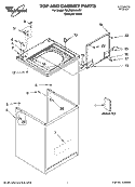 TOP AND CABINET PARTS Diagram and Parts List for 7MLSQ8543JQ7  Whirlpool Washer