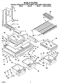 SHELF PARTS Diagram and Parts List for KTRC19KMBT01  KitchenAid Refrigerator