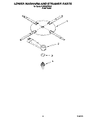 LOWER WASHARM AND STRAINER PARTS Diagram and Parts List for KUDS02FSPA3  KitchenAid Dishwasher
