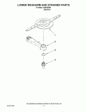 LOWER WASHARM AND STRAINER PARTS Diagram and Parts List for IUD9750WS0  Whirlpool Dishwasher