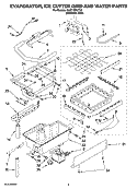 EVAPORATOR, ICE CUTTER GRID AND WATER PARTS Diagram and Parts List for KUIC18PNTS0  KitchenAid Ice Maker