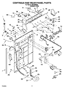 CONTROLS AND REAR PANEL PARTS Diagram and Parts List for LSN1000PQ3  Whirlpool Washer