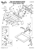TOP AND CONSOLE PARTS Diagram and Parts List for GGQ8811PG1  Whirlpool Dryer