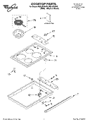 COOKTOP, LITERATURE Diagram and Parts List for RS610PXGV9  Whirlpool Range