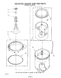 AGITATOR, BASKET AND TUB Diagram and Parts List for LA5430XSW1  Whirlpool Washer