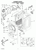 CABINET PARTS Diagram and Parts List for WGD9500TW2  Whirlpool Dryer