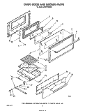 OVEN DOOR AND BROILER Diagram and Parts List for SF331PSRW0  Whirlpool Range