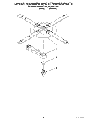 LOWER WASHARM AND STRAINER PARTS Diagram and Parts List for KUDB03CTBS0  KitchenAid Dishwasher