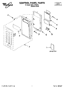CONTROL PANEL PARTS Diagram and Parts List for YMH1150XMS0  Whirlpool Microwave