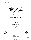 SECTION Diagram and Parts List for LE5600XPW0  Whirlpool Dryer