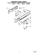 CONTROL PANEL PARTS Diagram and Parts List for GU2370XTST0  Whirlpool Dishwasher
