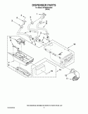 DISPENSER PARTS Diagram and Parts List for WFW9050XW00  Whirlpool Washer
