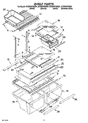 SHELF PARTS Diagram and Parts List for GT2MHTXRQ01  Whirlpool Refrigerator