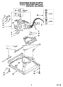 MACHINE BASE PARTS Diagram and Parts List for 7MWT96740SN0  Whirlpool Washer
