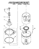 AGITATOR, BASKET AND TUB Diagram and Parts List for LSR5132AW0  Whirlpool Washer