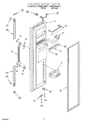FREEZER DOOR Diagram and Parts List for 4ED25DQXDW01  Whirlpool Refrigerator