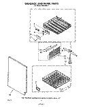 DISHRACK AND PANEL Diagram and Parts List for SHU70051  Whirlpool Dishwasher
