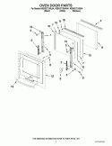 OVEN DOOR PARTS Diagram and Parts List for KEBS277SSS04  KitchenAid Wall Oven