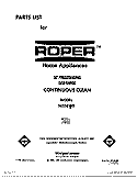 COVER Diagram and Parts List for F6558W0  Roper Range