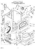 CABINET Diagram and Parts List for LGC8858EQ1  Whirlpool Dryer