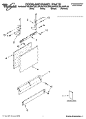 DOOR AND PANEL PARTS Diagram and Parts List for DUL300XTLB0  Whirlpool Dishwasher