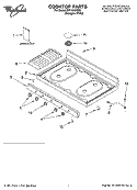 COOKTOP PARTS Diagram and Parts List for SF110AXSQ2  Whirlpool Range