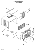 CABINET PARTS Diagram and Parts List for ACM122XP0  Whirlpool Air Conditioner