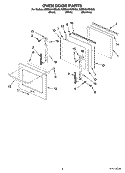 OVEN DOOR PARTS Diagram and Parts List for KEBS207SWH00  KitchenAid Wall Oven