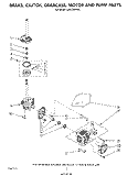 BRAKE, CLUTCH, GEARCASE, MOTOR AND PUMP Diagram and Parts List for LA5570XPW5  Whirlpool Washer