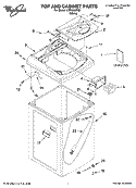 TOP AND CABINET PARTS Diagram and Parts List for LCE4332PQ0  Whirlpool Washer
