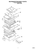 REFRIGERATOR SHELF PARTS Diagram and Parts List for SS25HFXMS00  Whirlpool Refrigerator