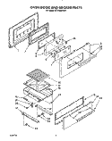 OVEN DOOR AND BROILER Diagram and Parts List for SF3100EWN0  Whirlpool Range