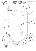 CABINET, LITERATURE Diagram and Parts List for ET21LKXHW01  Whirlpool Refrigerator