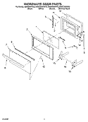 MICROWAVE DOOR Diagram and Parts List for KEMC308KSS0  KitchenAid Microwave Oven Combo