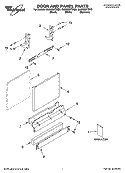 DOOR AND PANEL PARTS Diagram and Parts List for GU3600XTRQ0  Whirlpool Dishwasher