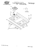 COOKTOP, LITERATURE Diagram and Parts List for FGS337KN0  Roper Range